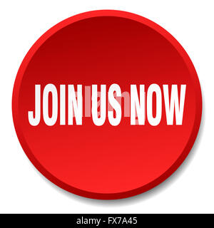 join us red round flat isolated push button Stock Photo - Alamy