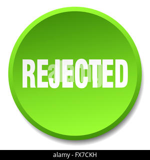 rejected green round flat isolated push button Stock Photo