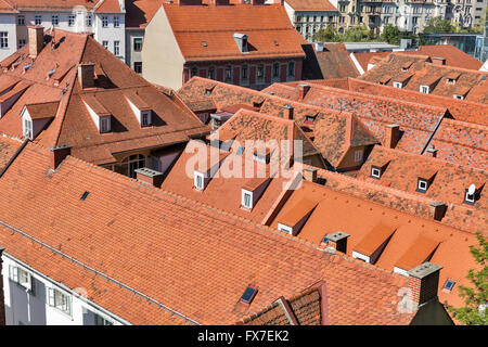 Graz aerial downtown cityscape, Austria Stock Photo