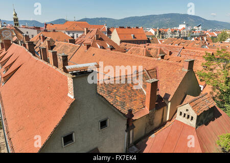 Graz aerial downtown cityscape, Austria Stock Photo