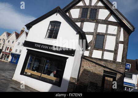 Ludlow the Fish House fishmongers and oyster bar in Ludlow town centre Shropshire UK Stock Photo