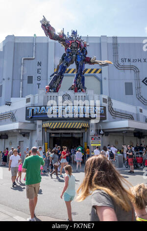 Optimus Prime At The Transformers Theme Park Thrill Ride At Universal Studios Orlando Florida Stock Photo