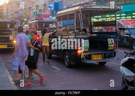 Traffic jam in town, Thailand Stock Photo