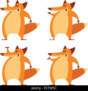 Set of foxes Stock Vector
