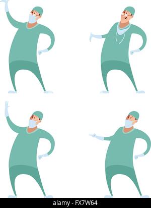 Set of surgeons Stock Vector