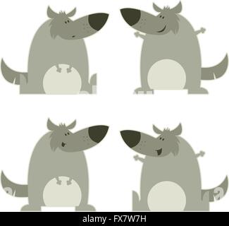 Set of wolves Stock Vector