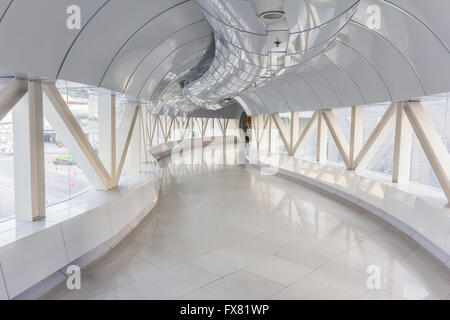 empty long corridor in the modern office building Stock Photo