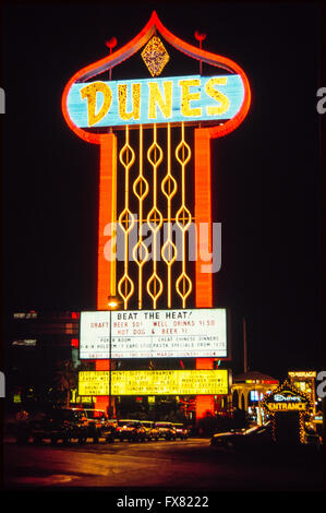 Archive image of 'Dunes Casino' neon sign by Maxwell Starkman, built 1955, Las Vegas, Nevada, USA, photographed in 1992, demolished 1993 Stock Photo