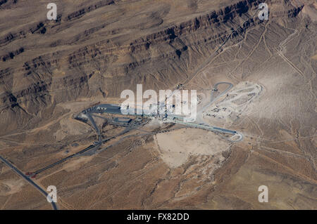 Aerial view of the Blue Diamond Hill Gypsum mine near Las Vegas, Nevada Stock Photo