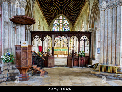 Interior of St Patrick's Church, Patrington, East Yorkshire, England UK