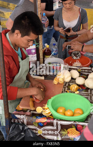 Fresh fruit street vendor Puerto Vallarta Mexico Stock Photo