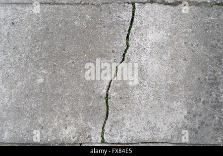 cracked gray concrete block, view from above Stock Photo