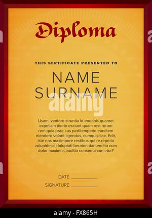 Diploma, certificate design template