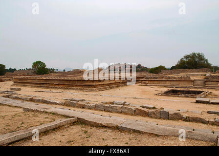 Ruins of King's Audience Hall. Hampi, Karnataka, India. Stock Photo