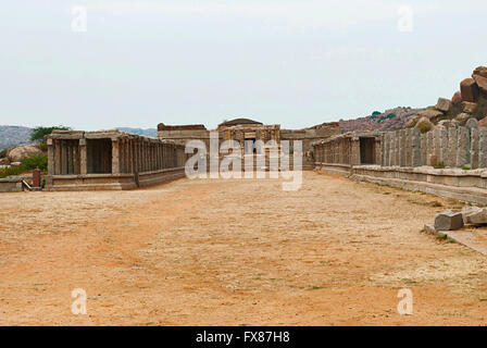 Shiva temple on the nrth of Vitthala Temple complex, Hampi, Karnataka, India. Exterior view. Stock Photo