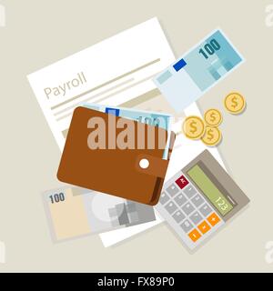 payroll salary accounting payment wages money calculator icon symbol Stock Vector