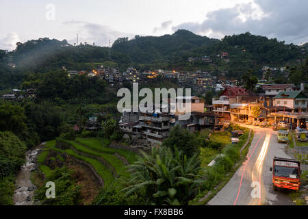 Banaue, Philippines - Jun 28, 2015: Poblacion and nearby barangays in Banaue is the central commercial and business district. Stock Photo