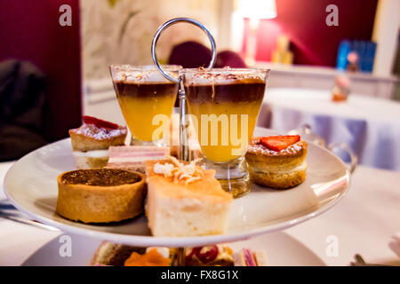 Afternoon tea served at the Capital Hotel in Central London. Stock Photo