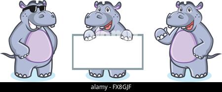 Hippo Mascot Vector happy Stock Vector