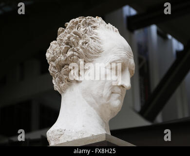 Johan Wolfgang von Goethe, 1829-1831. Colossal plaster head by David D'Angers (1788-1856). Orsay Museum. Paris. France. Stock Photo