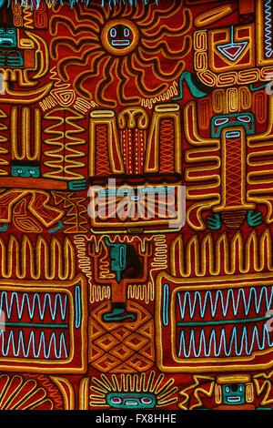 Typical inca style cloth pattern at Pisac market in Peru Stock Photo