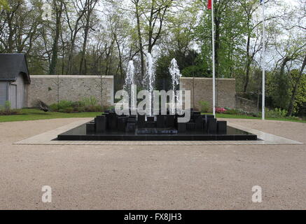 Memorial fountain Perraudiere Park Saint Cyr sur Loire France April ...