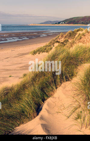 Through the sand dunes to the beach at Ynyslas Nature Reserve Stock ...