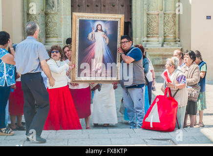 The Divine Mercy image is a depiction of Jesus celebrate in Oaxaca, Mexico Stock Photo