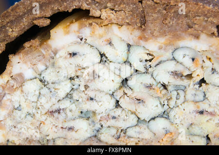 Kalakukko, traditional food from the Finnish region of Savonia made from fish baked inside a loaf of bread Stock Photo