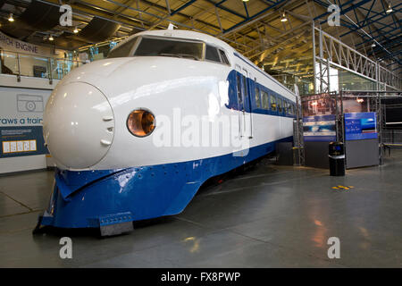 Shinkansen Japanese Bullet Train at the National Railway Museum, York, North Yorkshire Stock Photo