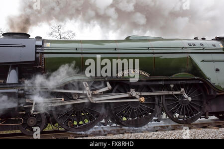 The driving elements of the Gresley 4-6-2 Pacific steam locomotive 60103 Flying Scotsman Stock Photo