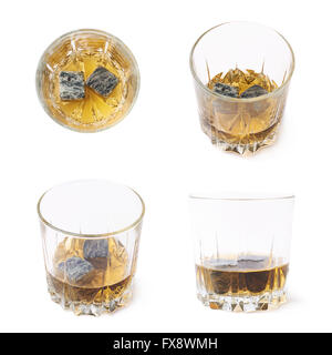 Glass tumbler filled with whiskey Stock Photo