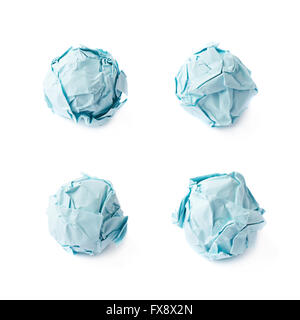 Crumple paper ball isolated Stock Photo