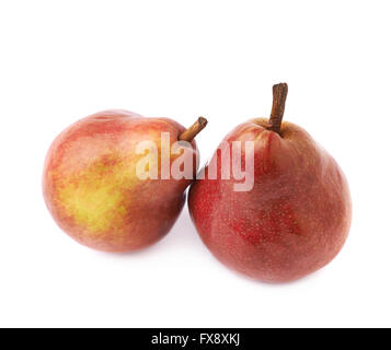 Composition of two red pears isolated Stock Photo
