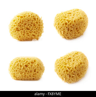 Yellow bathing sponge isolated Stock Photo
