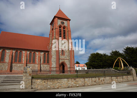 Historic Christchurch Cathedral in Stanley, capital of the Falkland Islands. Stock Photo