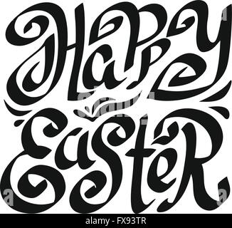 Happy Easter Calligraphy greeting card with beautiful typography handwritten text Stock Vector