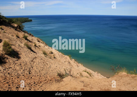 Huge sand dunes of Pictured Rocks National Lakeshore, on Lake Superior, Michigan, USA Stock Photo