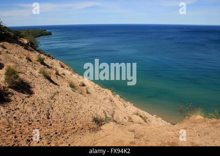 Huge sand dunes of Pictured Rocks National Lakeshore, on Lake Superior, Michigan, USA Stock Photo