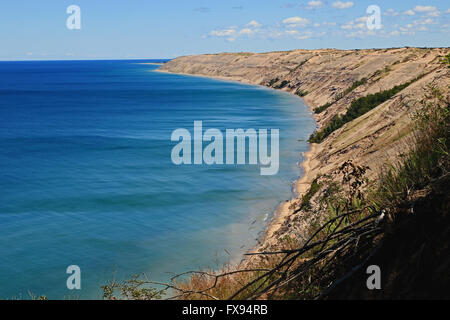 Huge sand dunes of Pictured Rocks National Lakeshore, on Lake Superior, Michigan, USA Stock Photo