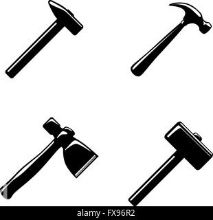 A set of claw hammers Illustration. Design of tools for Industrial ...
