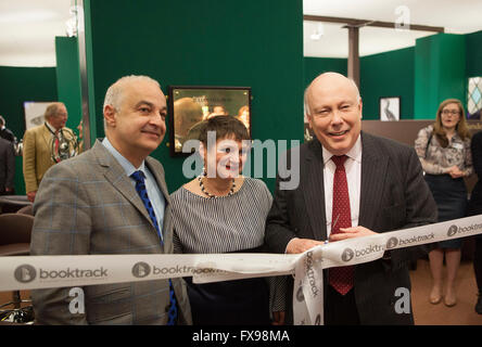 London, UK. 12th April, 2016. Julian Fellowes,the author of Downton Abbey tv series,launching his new tv series 'Belgravia' at the London Book Fair.The series will be first made asvailable to download on computer/tablet and will be screened on ITV in the autumn Credit:  ilpo musto/Alamy Live News Stock Photo