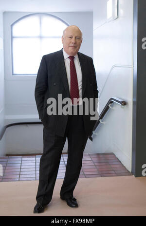 London, UK. 12th April, 2016. Julian Fellowes,the author of Downton Abbey tv series,launching his new tv series 'Belgravia' at the London Book Fair.The series will be first made available to download on computer/tablet and will be screened on ITV in the autumn Credit:  ilpo musto/Alamy Live News Stock Photo