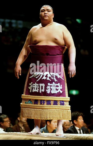 Kawasaki, Japan. 13th Apr, 2016. Mitakeumi Sumo : 1st Grand Sumo Tournament Kawasaki Furusato Basho in Kawasaki, Japan . Credit:  Sho Tamura/AFLO SPORT/Alamy Live News Stock Photo