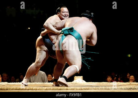 Kawasaki, Japan. 13th Apr, 2016. Toyonoshima Sumo : 1st Grand Sumo Tournament Kawasaki Furusato Basho in Kawasaki, Japan . Credit:  Sho Tamura/AFLO SPORT/Alamy Live News Stock Photo