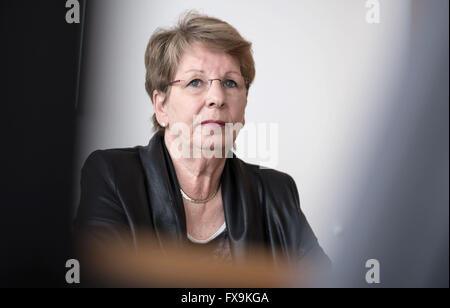 Sabine Bergmann-Pohl poses in Berlin, Germany, 13 April 2016. In 1990 Bergmann-Pohl was president of the People's Chamber and the last head of state of the German Democratic Republic, since the function of the State Council was carried over to the president of the People's Chamber. Photo: Michael Kappeler/dpa