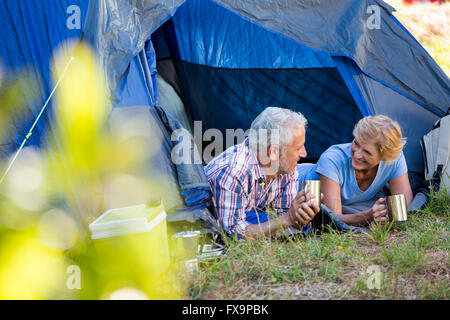 Mature couple smiling and looking each other Stock Photo