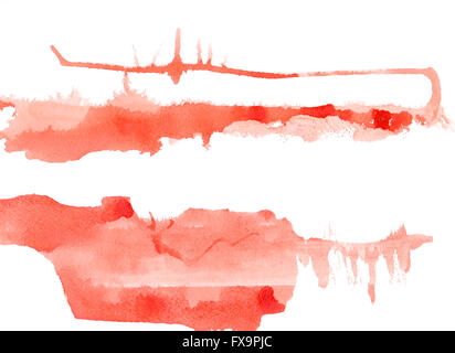 Texture watercolor smear in terracotta tones isolated on white background Stock Photo