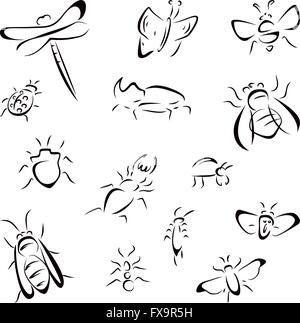 Set of bugs Stock Vector