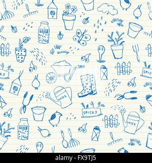 Spring Garden Seamless Pattern Stock Vector